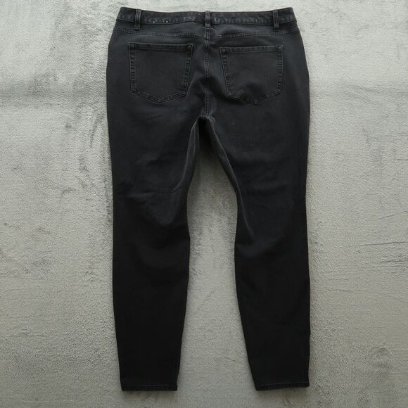 Lane Bryant Jeans Women's 18 Gray High-Rise Skinny Denim 28" Inseam Distressed - Picture 8 of 14